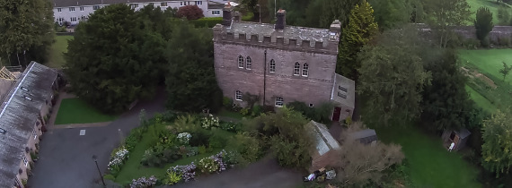 Aerial view of the House and Lodges